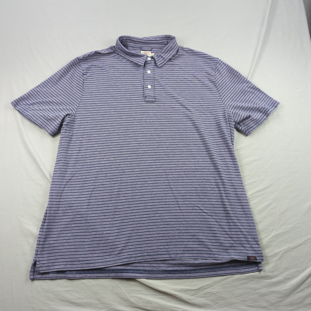 Faherty‎ Shirt Mens 2XL Purple Striped Casual Outdoor Movement Golf Preppy